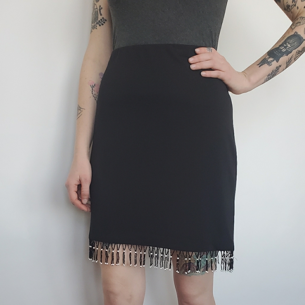 Black skirt with beaded bottom